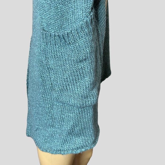 Romeo Juliet Womens Cardigan Open Sweater Medium M Green Wool Stretch Oversize - Picture 9 of 13